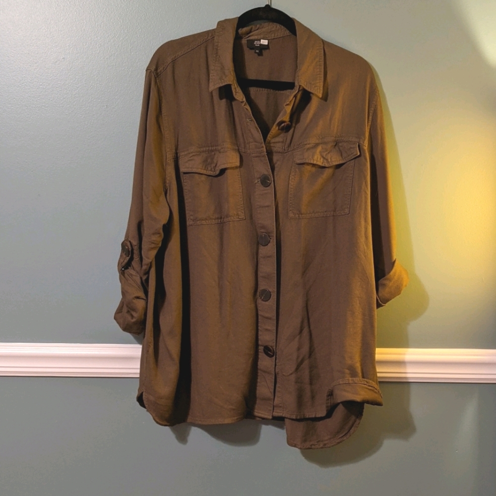 Army green utility dress shirt